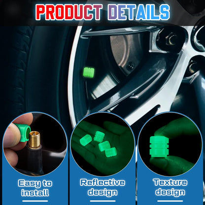 Tire Valve Stem Caps4 Pack ( Glowing )